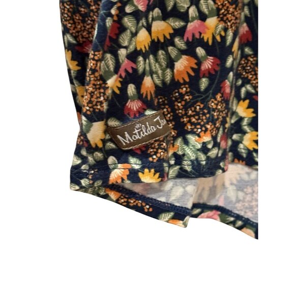 Matilda Jane Floral Long Sleeve Tunic Top With Orange Stripe Detail Size L - Picture 6 of 6